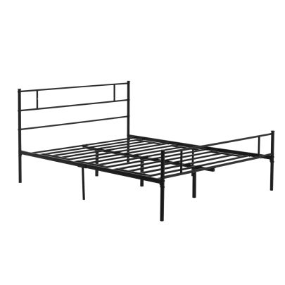  King Metal Bed Frame w/ Headboard and Footboard, Underbed Storage Space