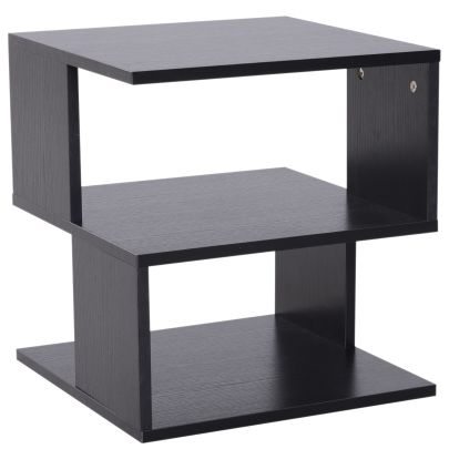 2-Tier Side Table, 40Lx40Wx43H cm-Black
