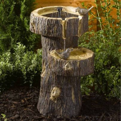 Tree Trunk Water Feature by Smart Solar