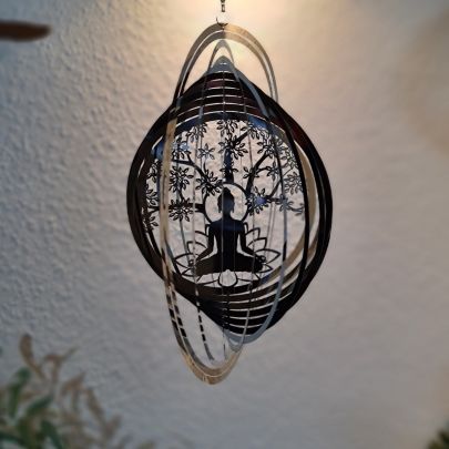 Stainless Steel Wind Spinner - Buddha