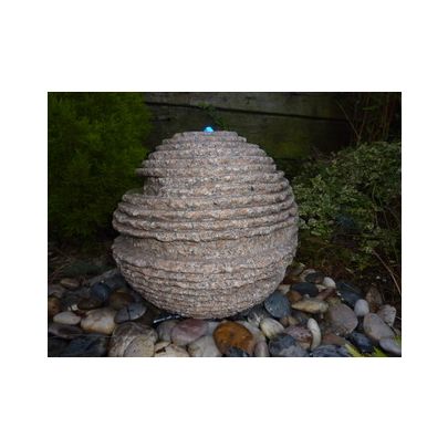 Solar Pinky Granite Rustic Sphere 50cm Natural Stone Feature