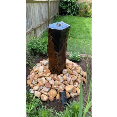 Eastern Basalt Fountain With Polished Top (50x25x25) Solar Water Feature