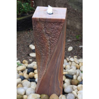 Eastern Twist With Two Chisslled Sides Two Honed (90x22x22) Solar Water Feature