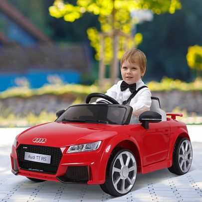 HOMCOM Kids Licensed Audi TT Ride-On Car 6V Battery w/ Remote Suspension Headlights and MP3 Player 2.5-5km/h Red