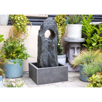 Kelkay Cambrian Monolith with Lights Solar Water Feature