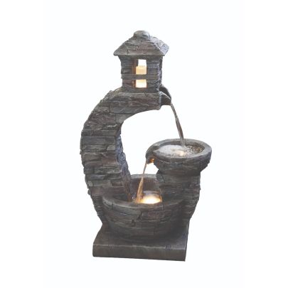 Stone Pouring Lantern Oriental Water Feature