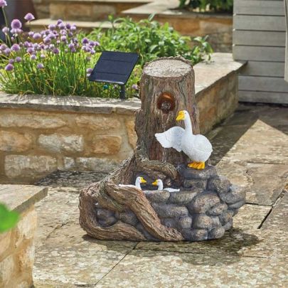 Feather Falls Animal Fountain Hybrid Solar Water Feature