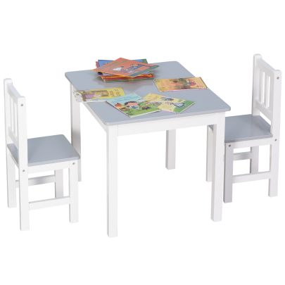   Kids Table and 2 Chairs Set 3 Pieces Toddler Arts & Crafts Study Snack Time