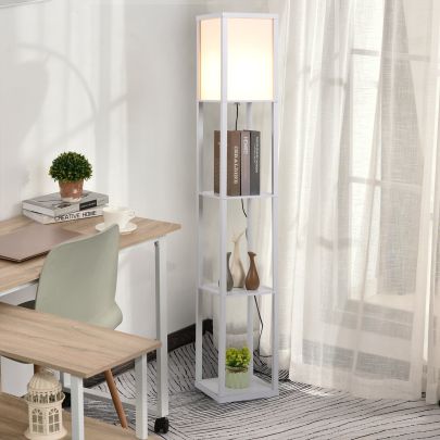 MDF 4-Tier Floor Lamp White