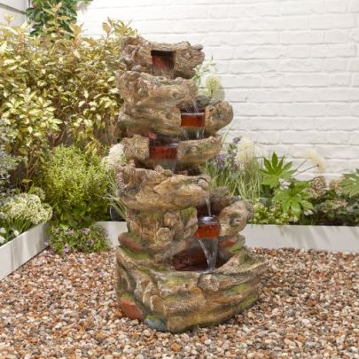 Sherwood Wood Effect Solar Water Feature