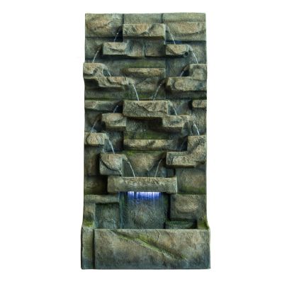 Aqua Creations Extra Large Grey Water Wall Rock Effect Water Feature