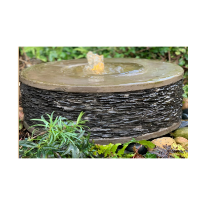 Eastern Slate Column With Stainless Steel Top (18x50x50) Water Feature