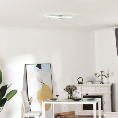  Three Circle LED Ceiling Modern Light with Metal Base for Hallway, Dining Room