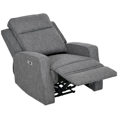 HOMCOM 150? Electric Reclining Chair, with USB port and Footrest Charcoal Grey