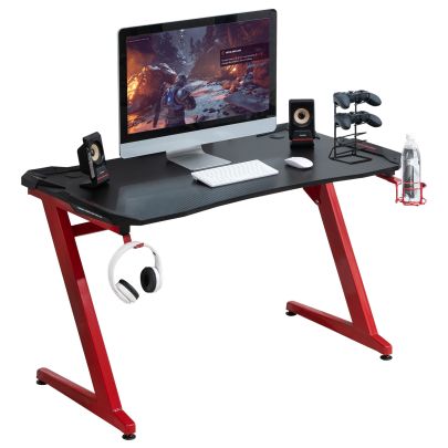  computer Desk Spacious Workstations for Home and Office w/cup holder Headphone hook Red/Black