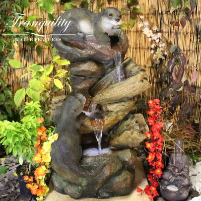 Curious Otters Traditional Water Feature Solar Powered