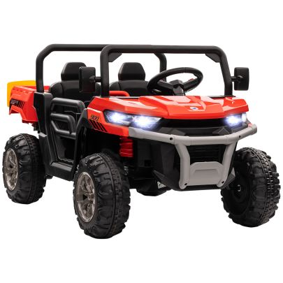 HOMCOM 12V 2 Seater Kids Electric Ride On Car with Electric Bucket, Remote Control Red