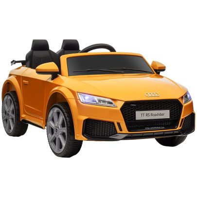 HOMCOM Kids Licensed Audi TT RS Ride On Car 12V Battery w Remote Suspension Headlights and MP3 Player 3km h Yellow