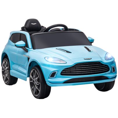 AIYAPLAY Aston Martin DBX Licensed Battery Powered Kids Electric Car, 12V Kids Ride on Car w Lights, Music Horn, Blue
