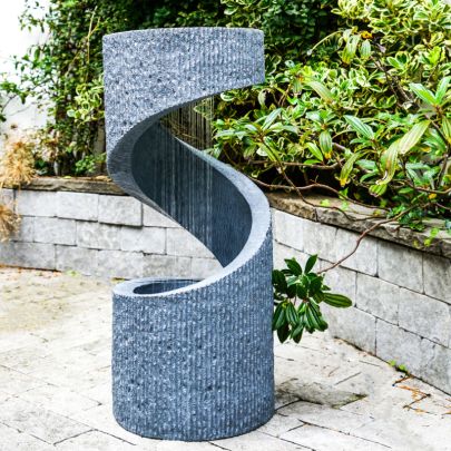 Ivyline Spiral Cement Contemporary Water Feature