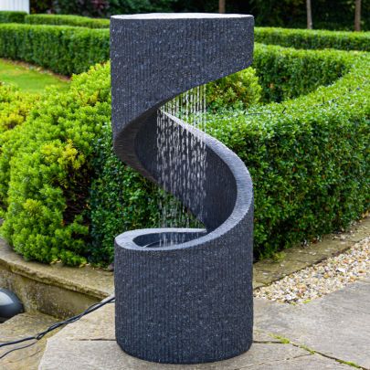Ivyline Spiral Granite Contemporary Water Feature