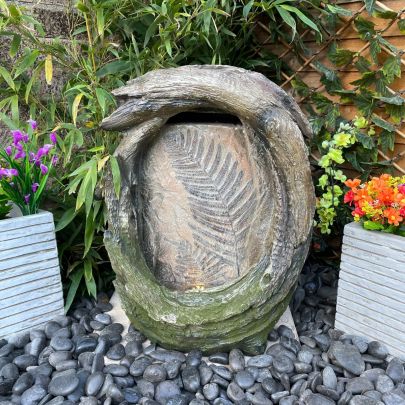 Fossil Leaf Wood Effect Water Feature