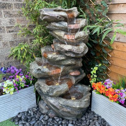 8 Tier Wood Effect Water Feature