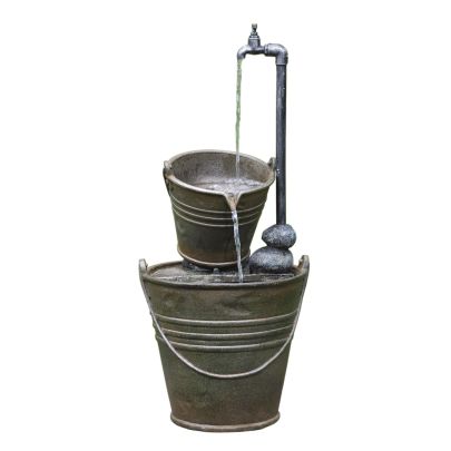 Solar 2 Tin Buckets with Tap Water Feature