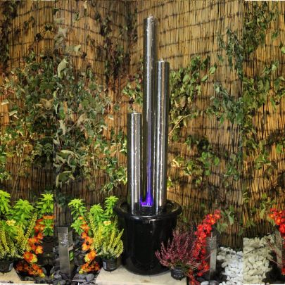 1.37 Stainless Steel Tube Modern Water Feature Solar Powered