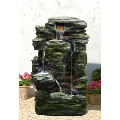 Solar Ager Stone Rock Effect Water Feature