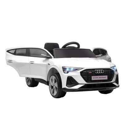 HOMCOM 12V Kids Electric Ride On Car, with Remote Control, Lights, Music, Horn White
