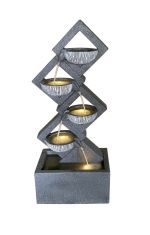 Diamond Pouring Bowls Contemporary Solar Water Feature