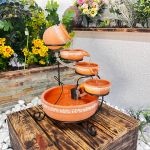 Compact Terracotta Traditional Solar Water Feature