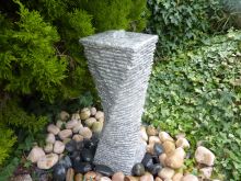 Eastern Grey Granite Twist Two Chiselled & Two Polished Sides (90x22x22) Solar Water Feature