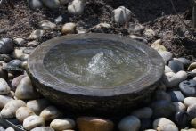 Eastern Black Limestone Babbling Bowl (15x50x50) Solar Water Feature