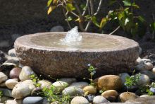 Eastern Pinky Granite Babbling Bowl (15x50x50) Solar Water Feature