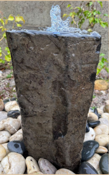 Eastern Natural Basalt Column (40x25x25) Solar Water Feature