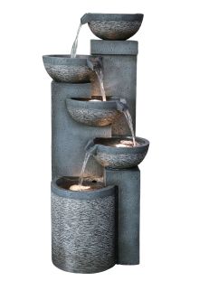 Greenville Pouring Bowls Contemporary Solar Water Feature