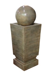 Franklin Sphere on Column Modern Water Feature