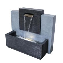 Ivyline Large Outdoor Contemporary Grey Contemporary Water Feature