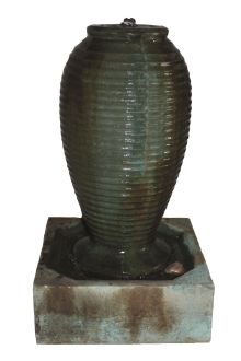 Small Ribbed Jar Traditional Water Feature