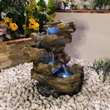 5 Tier Wood Cascade Woodland Water Feature