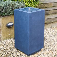 Ivyline Elite LED Large Cube Granite Contemporary Water Feature