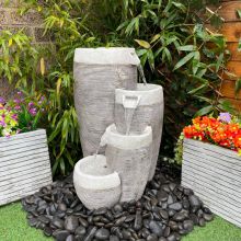 4 Circular Pouring Pots Traditional Water Feature