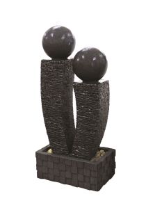 Ripple Columns with Spheres Modern Water Feature