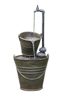 2 Tin Buckets with Tap Traditional Water Feature