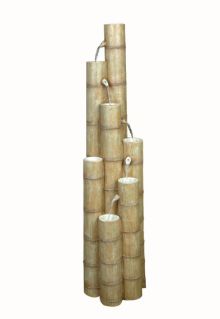 Large Bamboo Poles Oriental Solar Water Feature