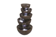 Stacked Brown Bowls Traditional Water Feature
