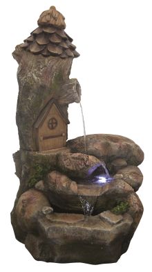 Fairy House Rock Falls Traditional Solar Water Feature