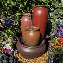 3 Pouring Urns Traditional Solar Water Feature
